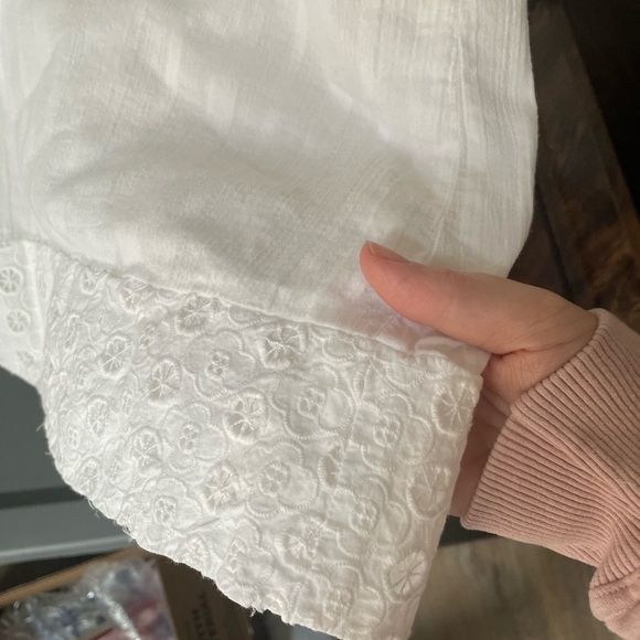 Boden White Cotton Gauze Material Eyelet Midi Dress Size 8 - Picture 6 of 14